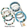 Bohemian Style Multi-layer Beaded Bracelet, Faux Starfish Pendant Vacation Style Layered Bracelet