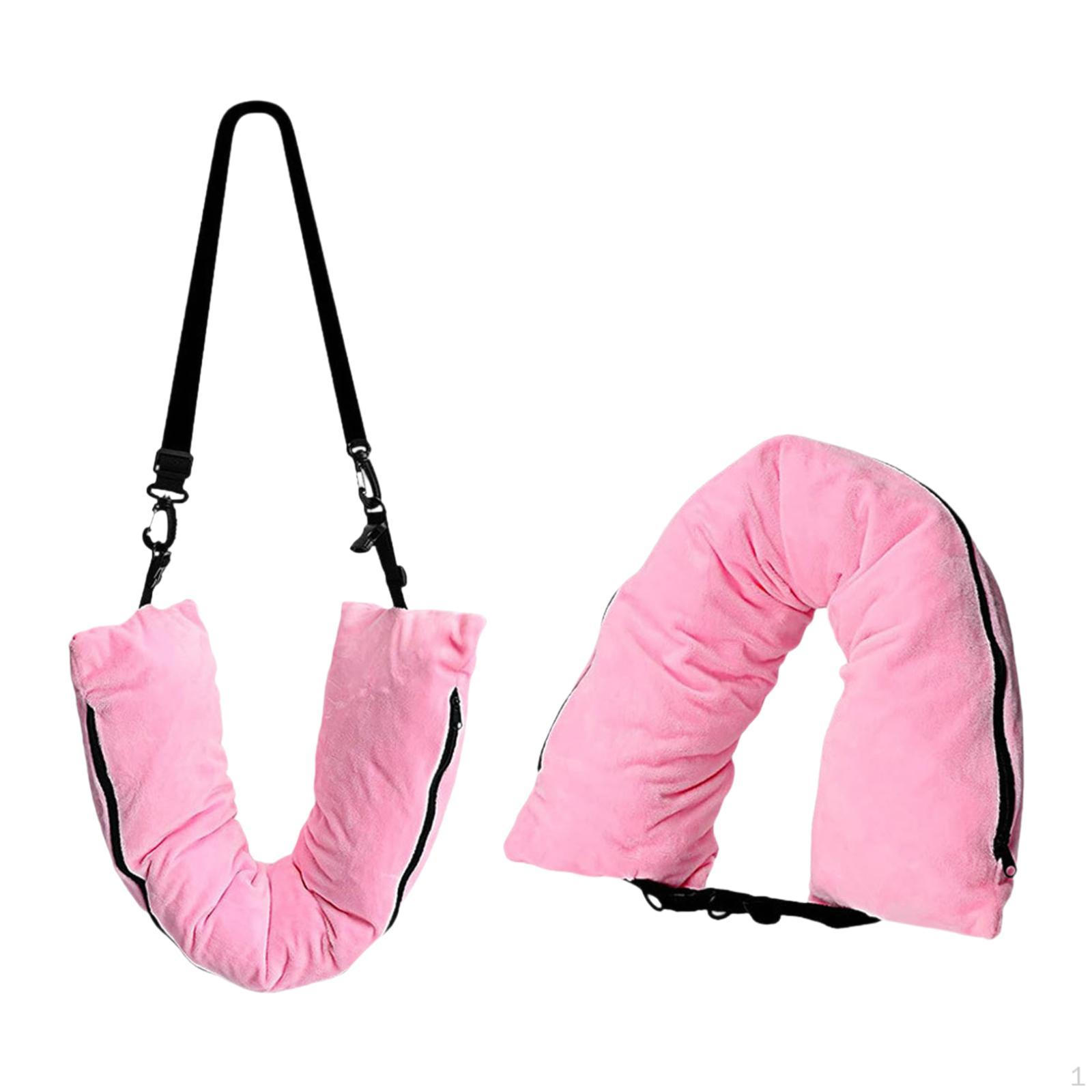 

Набивна дорожня подушка для додаткового багажу, для шиї, для подорожей, необхідні речі для літака рожевий