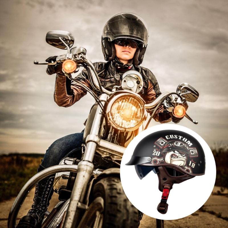 Traditional Styles Motorcycles Helmet Men Light Weight Safety Helmet Durability Cycle Headgear for Men and Women