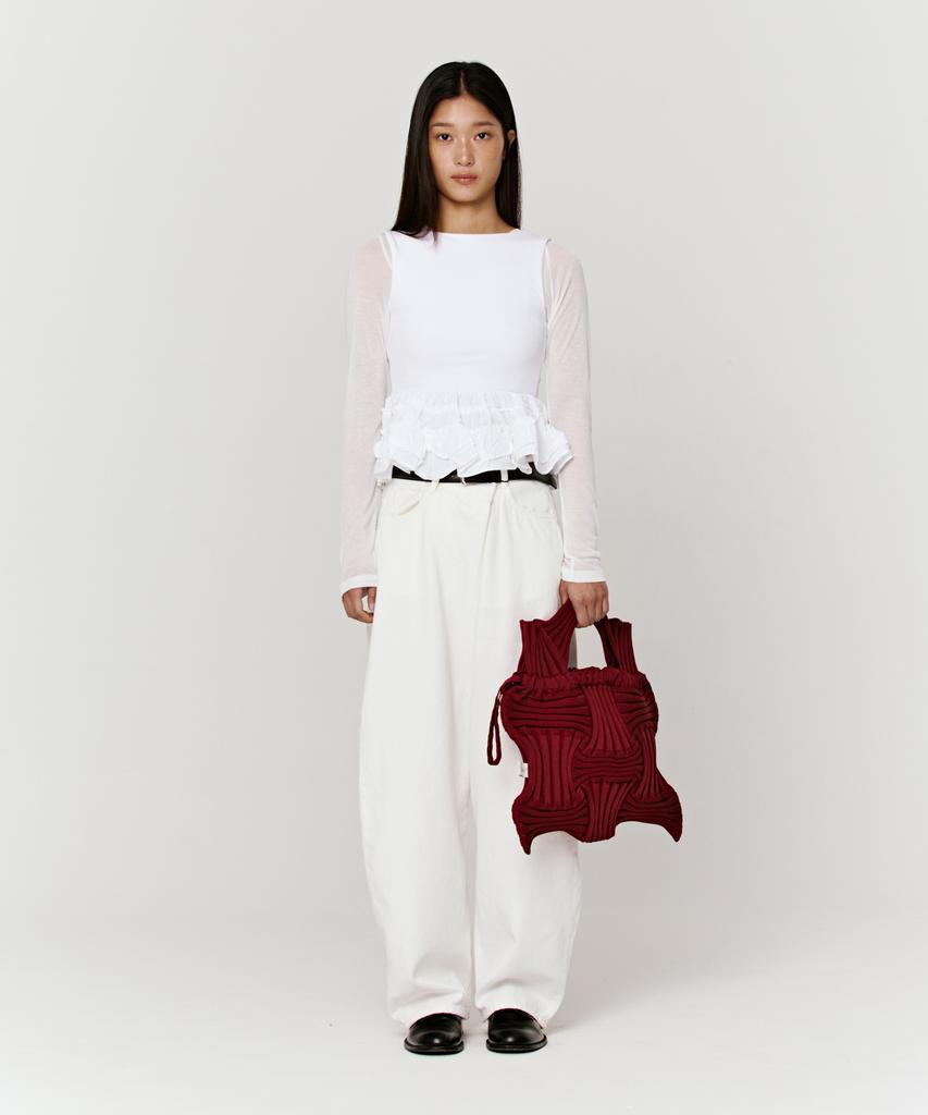 Pleatsmama Big Bow Bag Burgundy