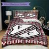 Benutzerdefinierter Name FC Utrecht Muster Bettwäsche Steppdecke Set Steppdecke Bezug Kissenbezug Heimdekoration Geburtstagsgeschenk (1*Bettbezug+2*Kissenbezug ohne Füllung)