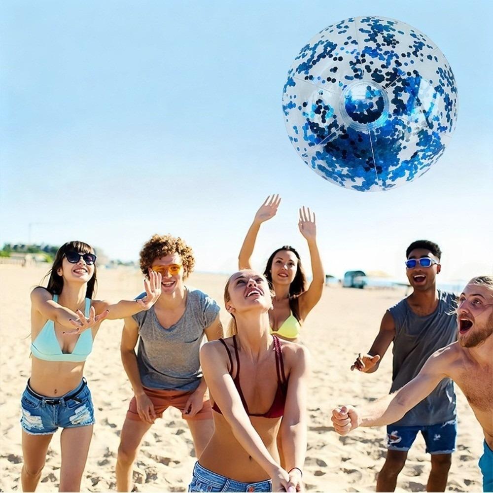 Pailletten Glitzer Strandball 40cm Wasserspielball Lustiger aufblasbarer Strandball Poolparty