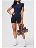 Top da Yoga Cai Jue da Donna, Vestibilità Slim, Manica Corta