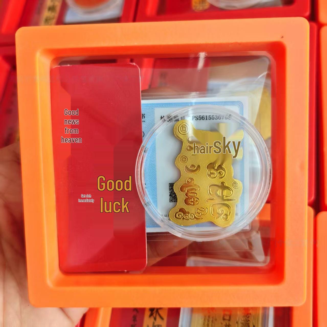 999 Fine Gold Mobile Sticker: 2mg Gold Leaf for Wealth & Luck - Princess Gift Set