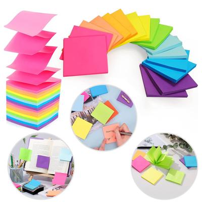 Haftnotizen-Set, 8 Farben, Herz- und Quadratformen, abnehmbar, sauber und glatt, zum Schreiben, Haftnotizen für Zuhause