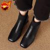 Fashion Ankle Boots for Women Heeled Leather Splicing Knit Office Booties Comfortable and Elegant Goth Y2k Autumn Chic Woman Short Shoes