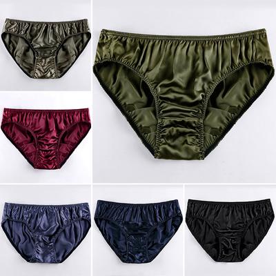 1PC Lenjerie intima Chiloți Satin Mătase Chiloți Slip Lenjerie Chiloți subțiri Confortabil bărbați