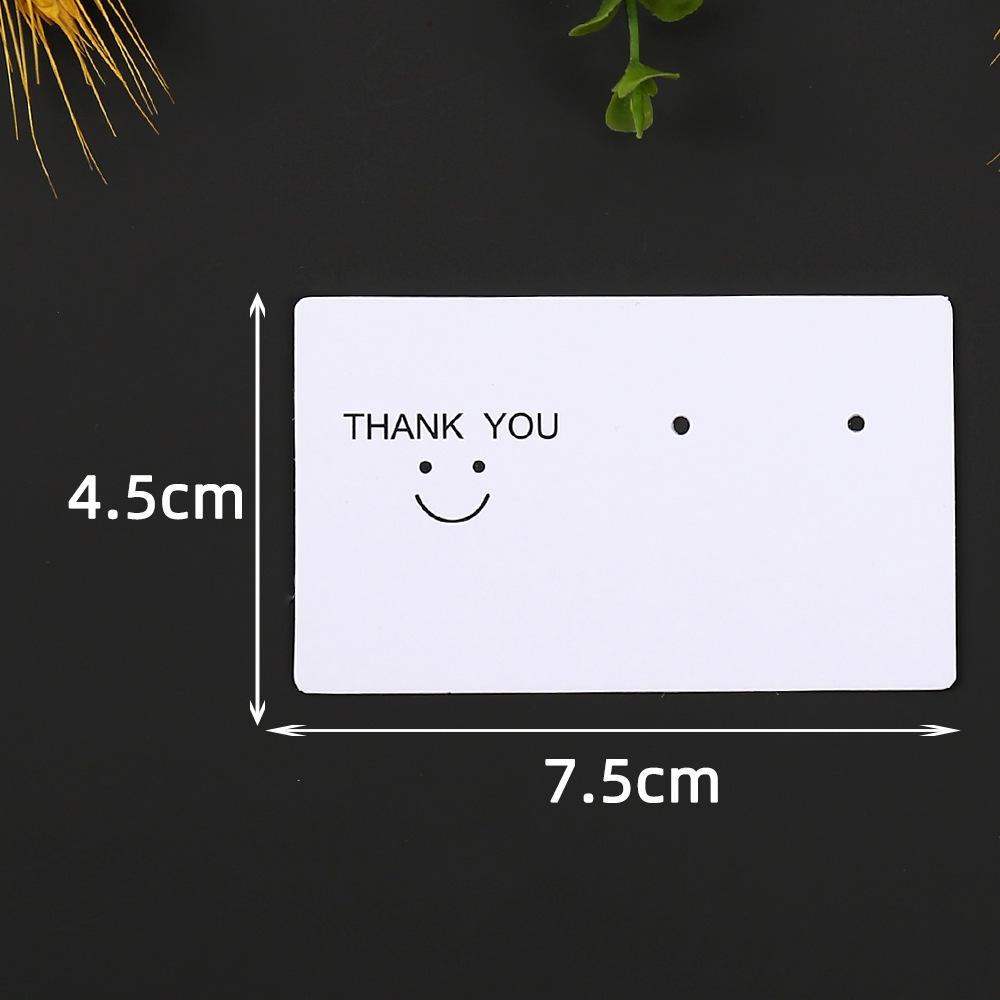 Smiley Face Earring Display Card with 2 Holes - Simple Style, Cardboard Material, In Stock