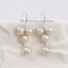 Sterling Silver Freshwater Pearl Earrings: Bezel Dangle Earrings, Floral Pearl Drop Earrings