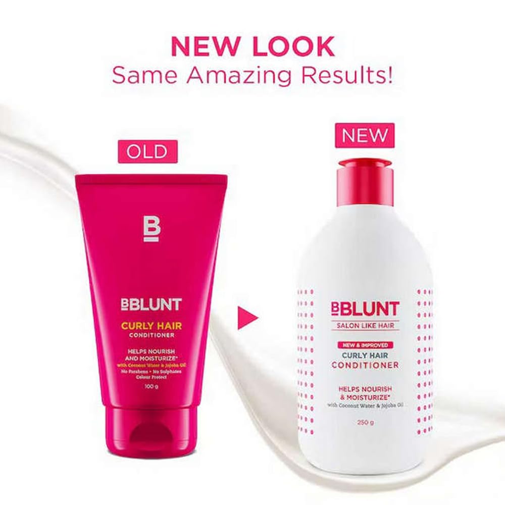 BBLUNT Curly Hair Conditioner With Coconut Water & Jojoba Oil For Hydrated Shiny Curls 250 Ml
