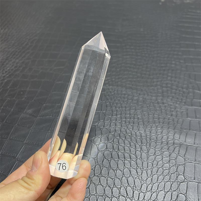 natural white smelting stone 8 side crystal point healing clear quartz crystal wand tower