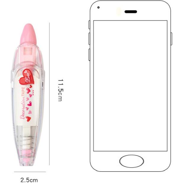 DIY Lace Decoration Tape Pen, Cute Erasers Decorative Pens, Scrapbooking Stickers Diary Decor Tape, Lace Correction Tape Roller Pen, Creative Cartoon