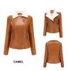 Fur and Fur One-piece Leather Jacket for Women with Velvet Long Sleeves Overcoming The Challenge of Warmth Casual Winter Cotton Jacket