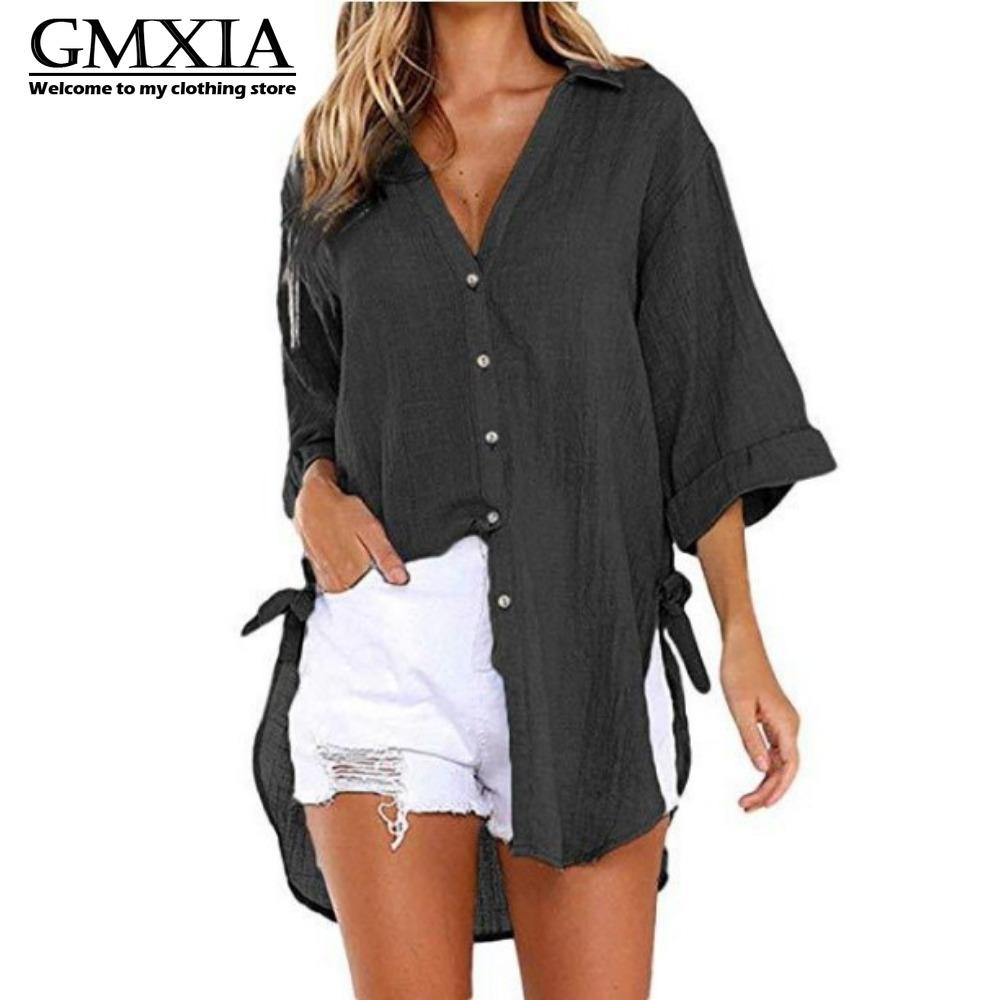 GMXIA Dámská móda Ležérní Volnočasové Jednobarevné S potiskem Dlouhý rukáv POLO Límec Halenky a Košile