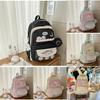 Cute Contrasting Color Backpack With Large Capacity And Letter Design Print