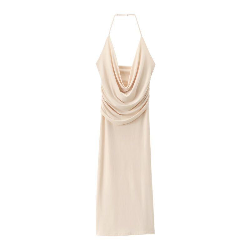 Fashion Style 2024 Summer New Arrival Women's Clothing Stylish Sling Draped Halterneck Long Dress 8342363