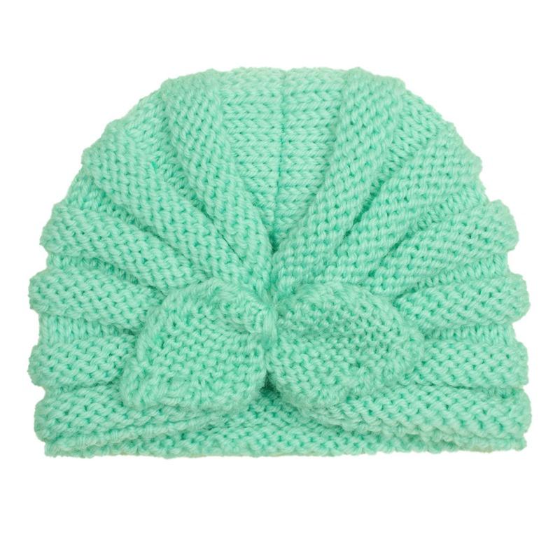 Autumn and winter new children's wool rabbit ear hat, baby solid color knitted wool hat, baby hat