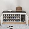 Shoe Changing Stool with PU Leather Multi-layer Shoe Storage Shoe Cabinet Shoes Storage Rack Home Entrance Door Long Bench