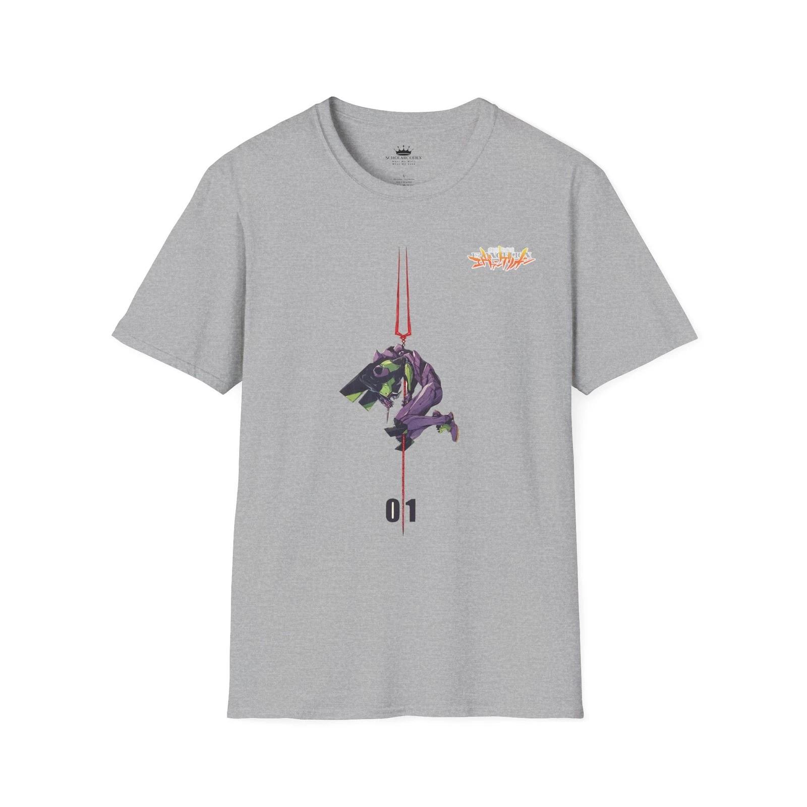 Evangelion Style 01&Longinus T-Shirt | Anime Robot Graphic Tee L