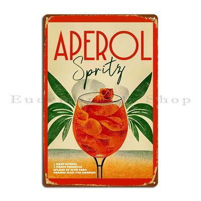 Tropic Aperol Spritz Art Metal Sign Personalized Wall Cave Garage Designing Decoration Tin Sign Poster