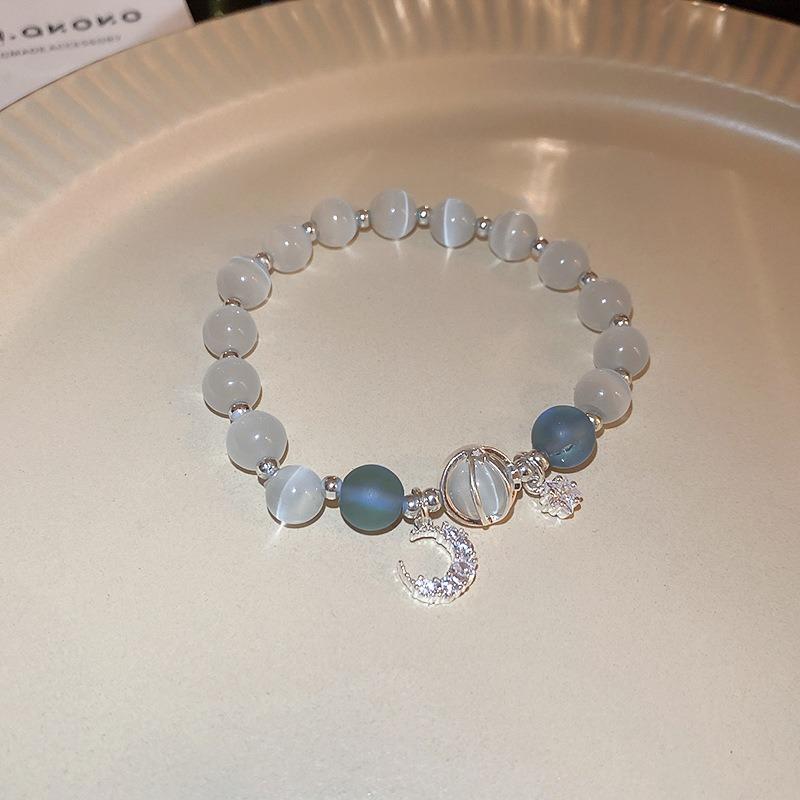 Bow Zircon Crystal Beaded Glass Bracelet New Chinese Retro Bracelet Fashion Versatile High Sense Jewelry Women