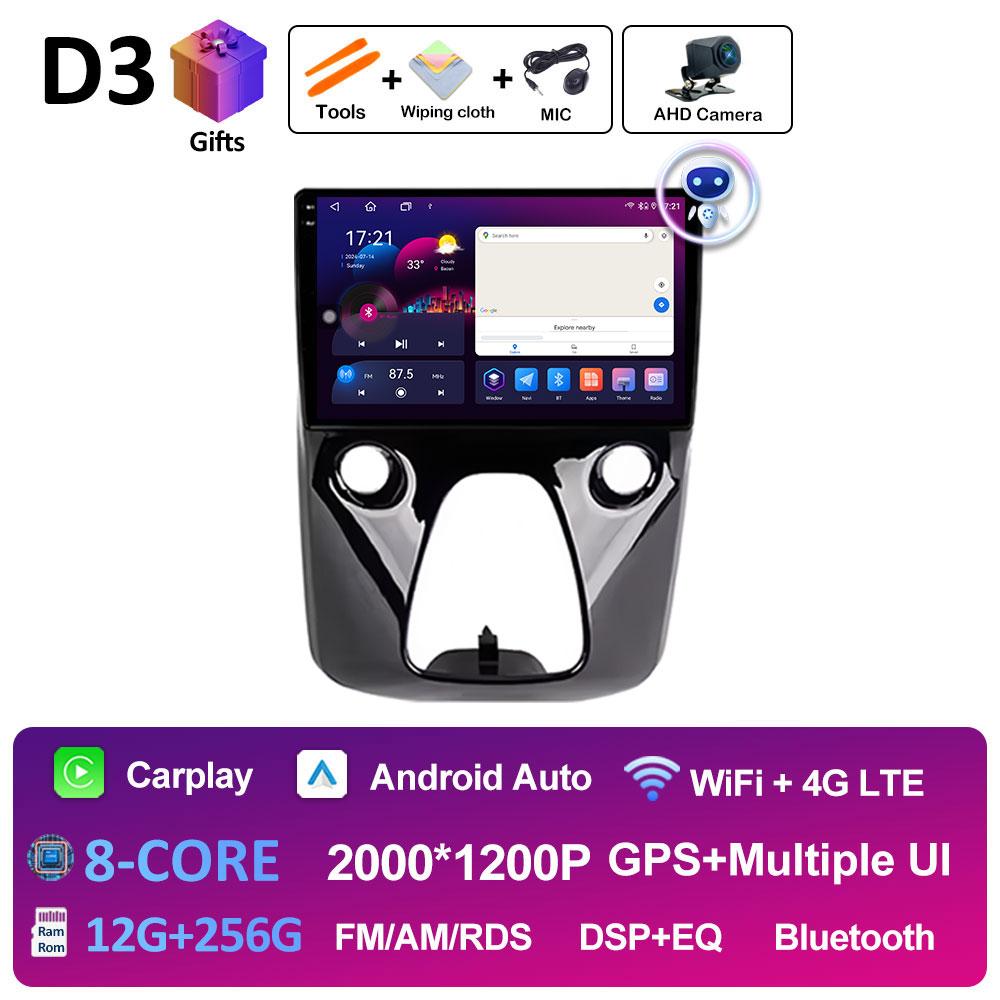 Car Audio Multimedia Radio Player For Peugeot 108 For Toyota Aygo B40 2014 2015 2016 - 2021 Android 14 Wireless Carplay NO 2 Din