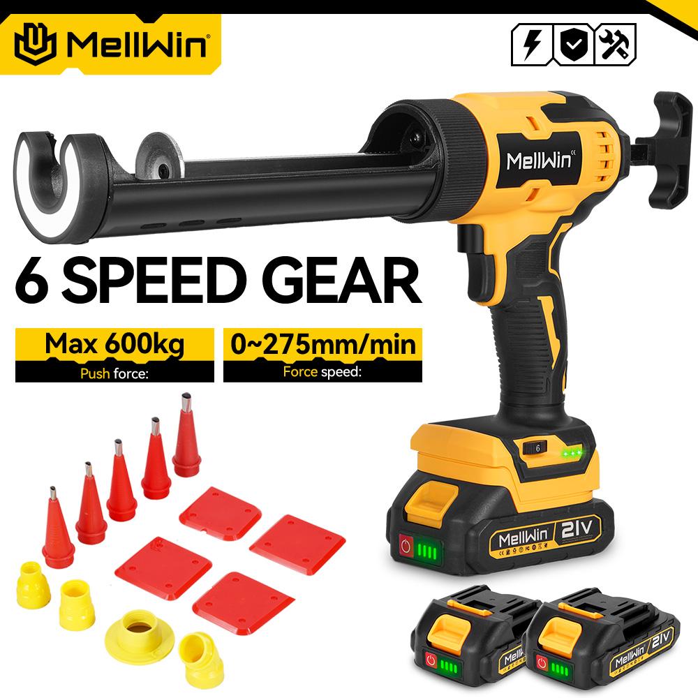 MELLWIN 10 Oz/300 Ml Glass Glue Caulking Gun Cordless Doors & Windows Electric Sewing Gland Tool For Makita 18V Battery Pin