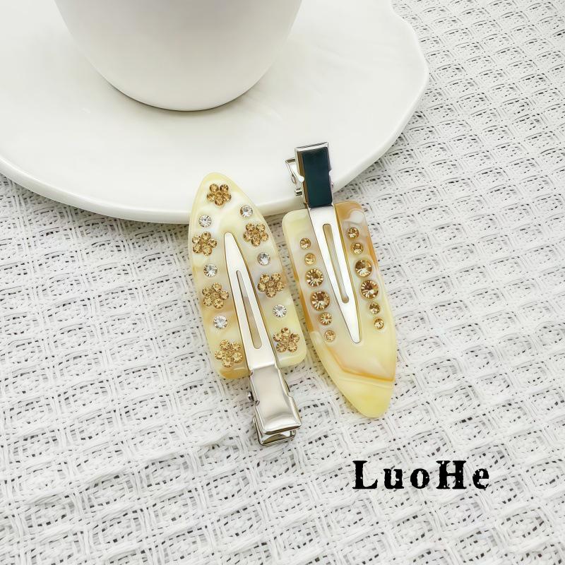 Fermaglio per capelli Luohe Fiore Retrò Strass, Fermaglio per frangia ambra senza segni per donna