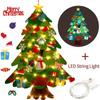 DIY Felt Christmas Tree Christmas Decorations For Home Christmas Tree Decoration With String Light Xmas Gifts New Year Navidad