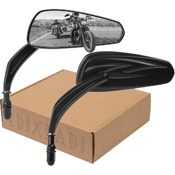 Motorcycle Rear View Mirrors For Sportster Road King Street Electra Glide Road Glide Dyna Softail 1982-2024 (Black)
