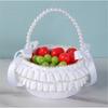 Decorative Pearls Embellished Storage Basket With Golden Edges for Wedding Reception Party Decorations