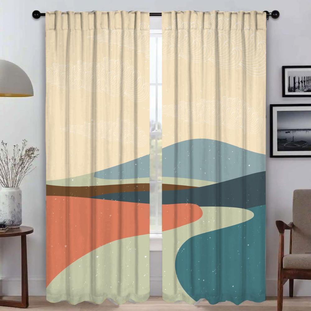 Sun Curtain Anti-mosquito Curtains 2 Pieces Home Interior Curtains for Living Room Tulle for Bedroom Halloween Decoration Shades