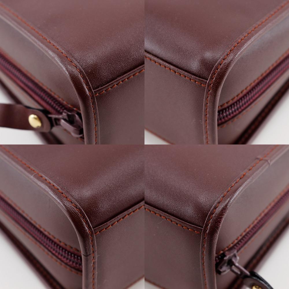CARTIER Must Line Clutch bag Business Bag Bordeaux Calfskin unisex Used