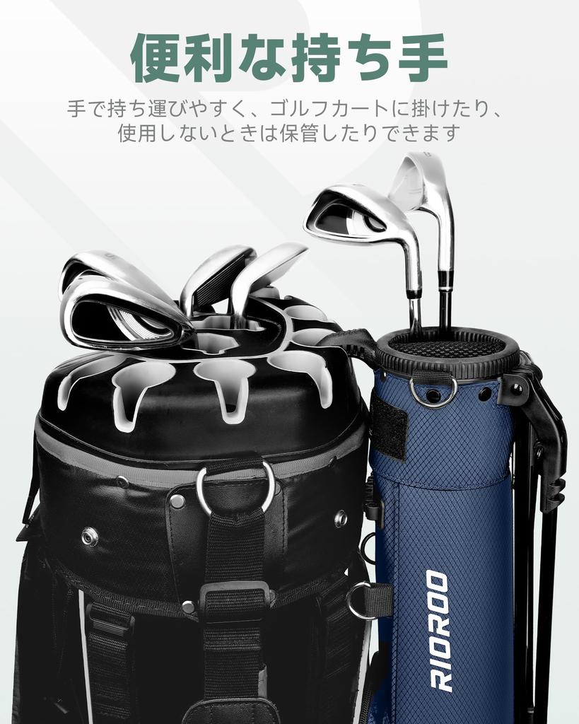 RIOROO Golf Stand Club Holds Automatic Stable 3 Large Capacity 3 Includes Cooler Suitable for Beginners and Unisex Bag, Self-Standing Case/Caddy Bag,