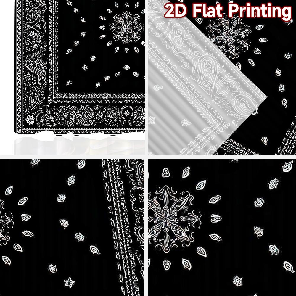 2D flat Photography Backdrop Background Banner Black Paisley Bandana Design 100% Polyester Festive Backdrops for Suitable