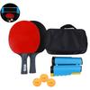 Customized Professional Wood Ping Pong Bat Set Portable Table Tennis Racket 2 Rackets 3 Balls Double Zipper Case