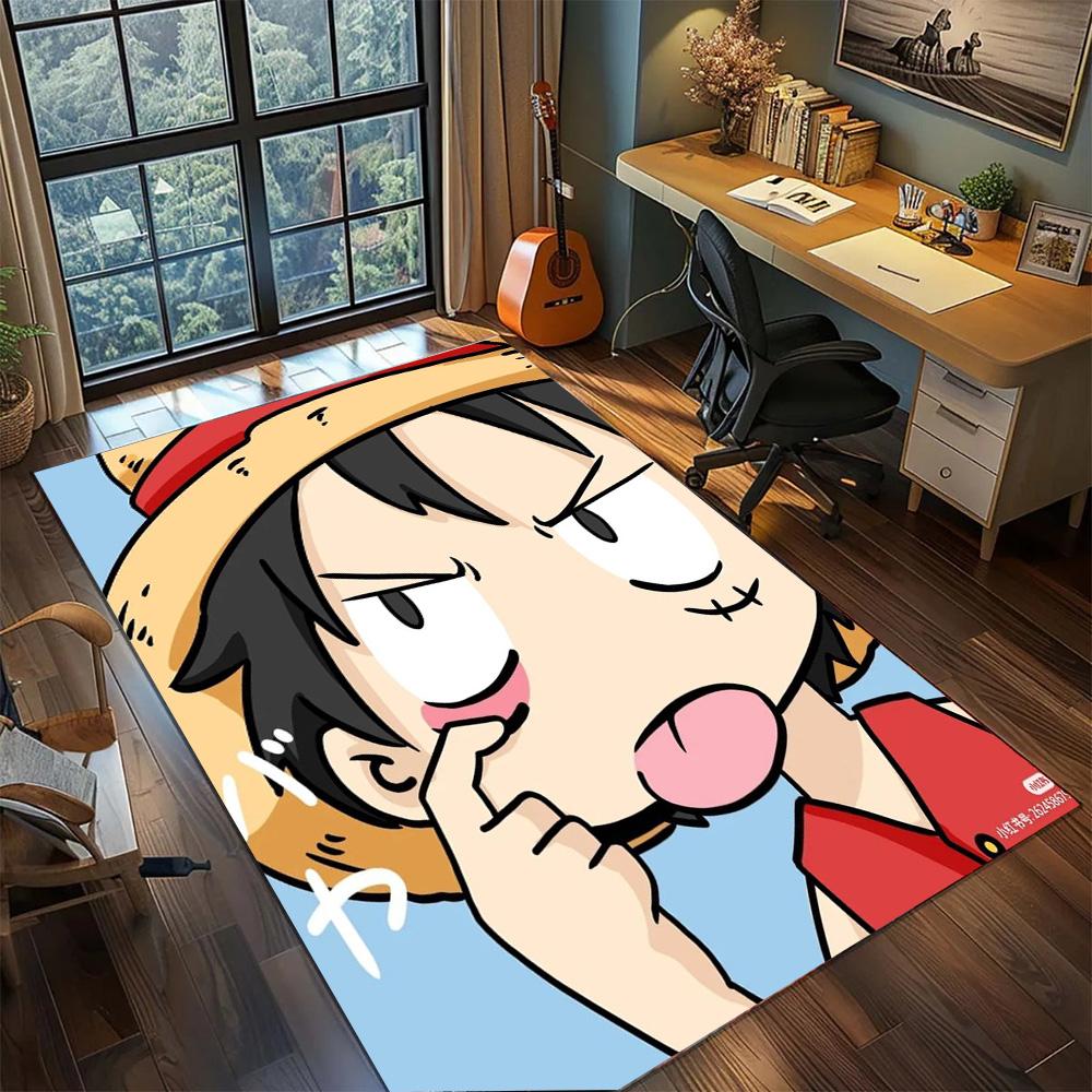 Luffy Large Indoor Stylish Rug, Non Slip Washable Carpet Floor Mat Home Gamer Bedroom Decor.-TING