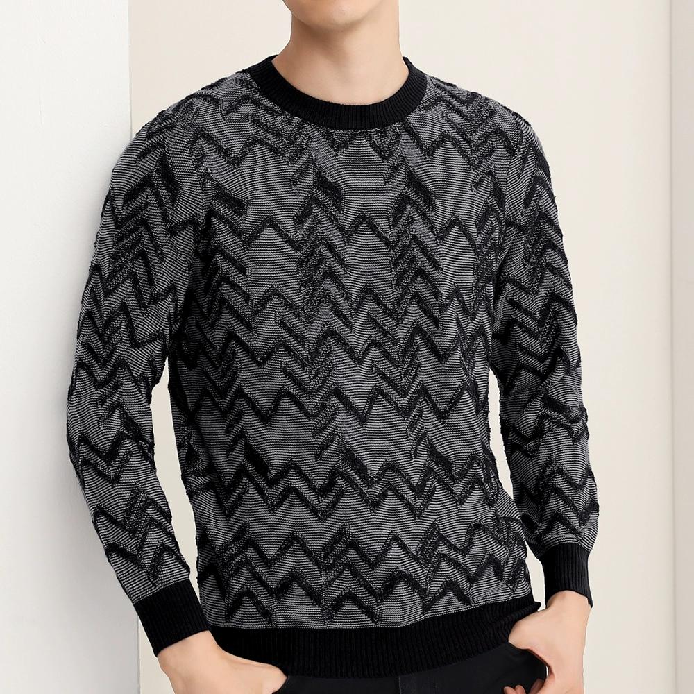 Men's Vintage Twill Sweater Long Sleeve Crewneck Pullover