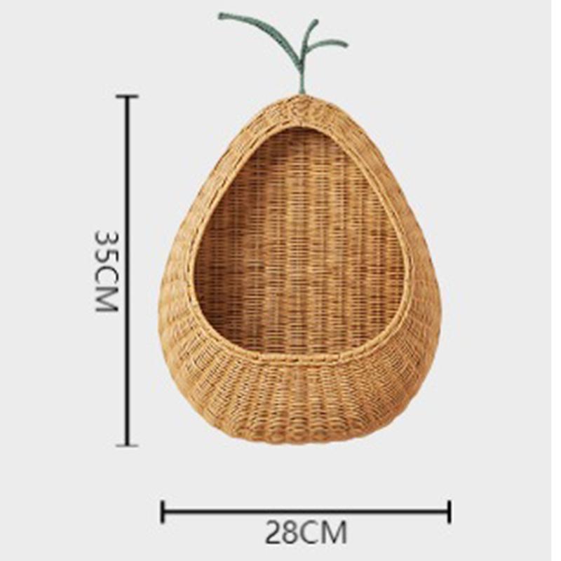 Wall Mounted Storage Basket Rattan Organizer Baskets Decorative Woven Organization Basket Luxury Organizing Baskets Furniture