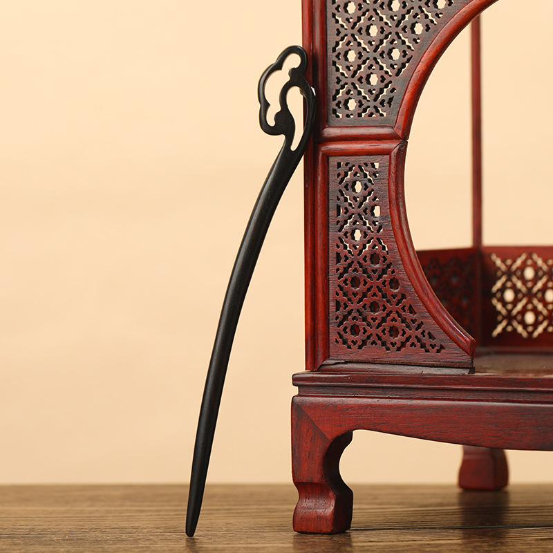 Ebony Hairpin, Ancient Hairpin, Simple Modern Disc Hairpin, Wooden Hairpin, Chinese Hanfu Cheongsam Headdress