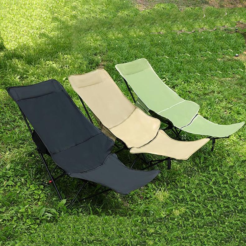 Adjustable Outdoor Moon Chair with Footrest for Camping, Balcony, or Home Use