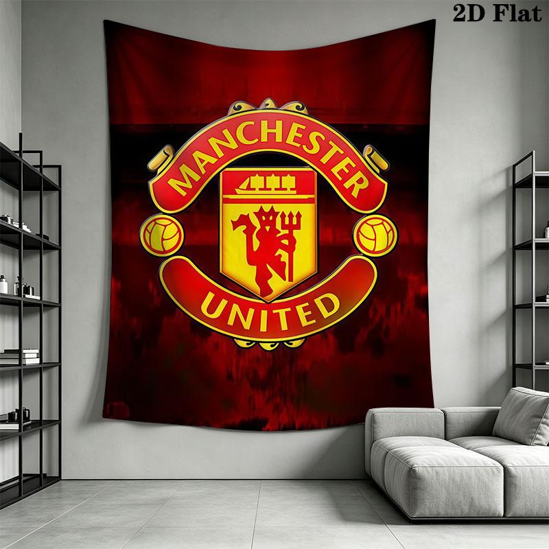Man Utd B Wall Hanging Printed Fabric Blanket Decorative Tapestries for Bedroom Living Room Home Decor