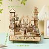 Rotatable DIY 3D Wooden Puzzles Electric Zoo Animals Amusement Park Turntable Model Mechanical Kits Decor Toys Gifts
