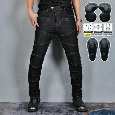 Mens Motorcycle Riding Pants JES-3 Stretchable Protective Jeans Off-Road Cycling Outdoor Use