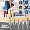 5Pcs Countersink Drill Bit Set Adjustable Counter Hole Drill Bit Metal Woodworking Counter Sinker Tool Kit with 5 Wrench