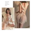 Super Sexy Open Crotch Lace Babydoll Nightwear Cosplay for Women [AQURAD] See-Through (White)