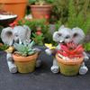 Lovely Elephant Flowerpot Handcrafted Resin Plant Pot Decorative Succulents Planter for Home Room Garden Balcony Office