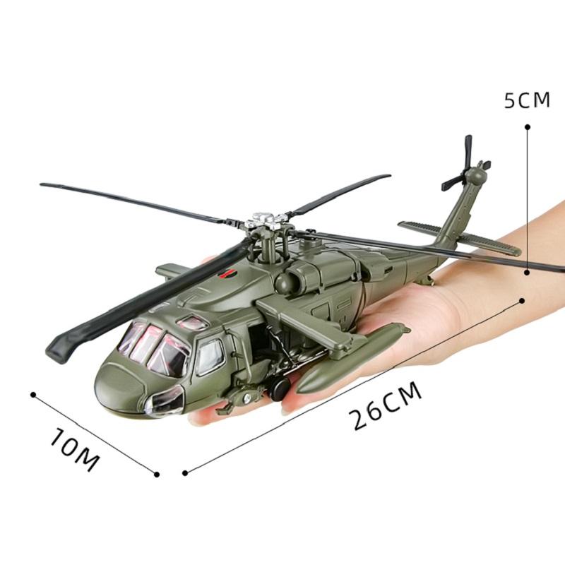 Black Hawk Kampfhubschrauber Simulation Diecast & Spielzeugfahrzeuge Geräusche & Licht 1:64 Legierung Militärische Sammlung Modell Metallflugzeug