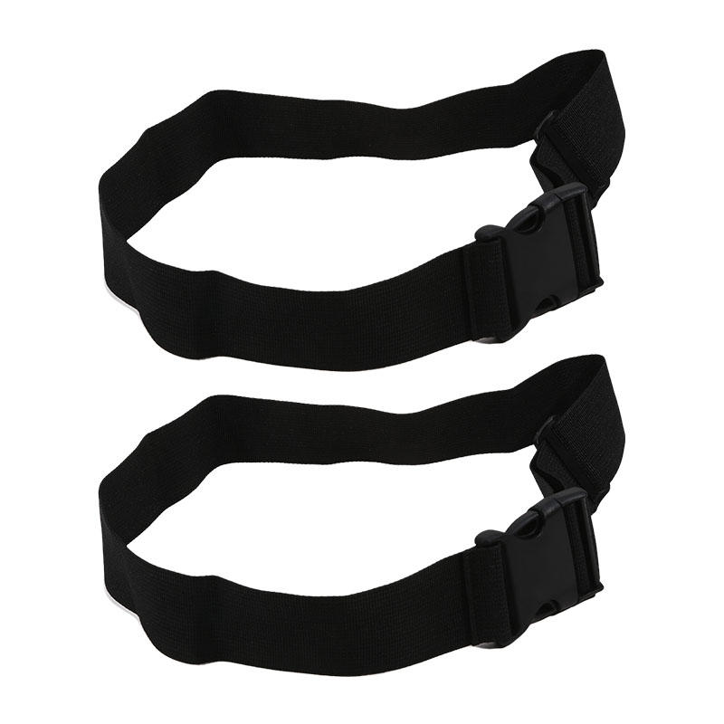 2pcs Black Webbing 5.0cm Wide Non Elastic Buckle Strap Adjustable Fixed Multifunctional Plastic Buckle Strap Storage