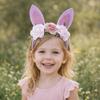 Floral Decoration Rabbit Ears Headbands Non-slip Cosplay Headbands Bunny Ears Hair Hoop  Children